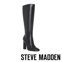 STEVE MADDEN-ARCHERS 粗跟尖頭寬口長靴-黑色