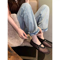 One for all พร้อมส่งจากไทย TX601 รองเท้าตาข่าย รองเท้าแตะตาข่ายกลวง, ส้น เตี้ย สบาย สไตล์เรโทร เหมาะ