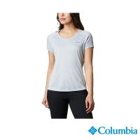 【Columbia 哥倫比亞】女款-Zero Rules™涼感快排短袖上衣-灰藍(UAR69140GL/IS)