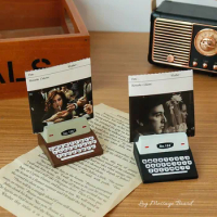 MINKYS Vintage Mini Printer Wood Photocard Holder Photo Card Display Stand Holder Kawaii School Stationery
