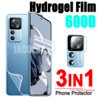 3IN1 Water Gel Film For Xiaomi 12T Pro 12 Lite 12s Ultra Screen Protector+Back Hydrogel Film+Lens Glass For Xiaomi12T Xiaomi12
