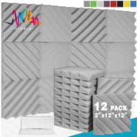 12 Pcs Sound Proof Foam Panels Acoustic Studio Foam High Resilience Sound Proofing Padding Suitable Studio Home Decoration