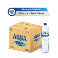 AQUA 1.5 Liter Isi 12 Botol Air Mineral Kemasan Dus 1500 ml