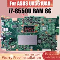 For ASUS UX561UAR Laptop Motherboard REV.2.0 SR3LC i7-8550U With RAM 8G Notebook Mainboard
