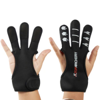 3 Finger Black Guard Glove Safety Archery for Sports Entertainment Archery Hunting Shooting Crossbow Slingshot