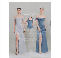Leighton Dress in Misty Blue, Icy Silver, Midnight Blue & Smoke Green / party dress / party gown / b