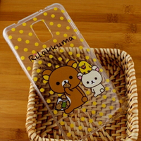 Rilakkuma 拉拉熊/懶懶熊 Samsung Galaxy Note 4 彩繪透明保護軟套-點點好朋友