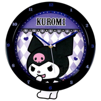 真愛日本 三麗鷗 庫洛米 紫黑 造型時鐘 搖擺壁掛鐘 壁鐘 時鐘 掛鐘 禮物