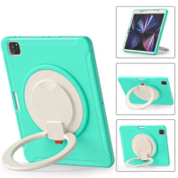 Kids Case for iPad Pro 12.9 Silicone Case 6th 5th 4th 3rd Gen 12.9 Shockproof Cover with Rotatable Kickstand and Pen Slot