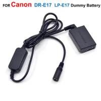 DR-E17 DC Coupler Adapter LP-E17 Dummy Battery+12V-24V Step-Down Power Cable For Canon EOS M3 M5 M6 EOS-M3 EOS-M5 EOS-M6 Mark II