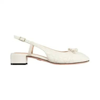 Christian Dior Ballet Slingback Pump Lambskin Pearlescent White Cannage 37 White