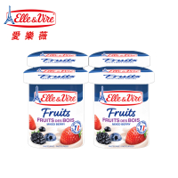 【Elle&amp;Vire 愛樂薇】法國 水果優格 綜合莓果125gx4杯(水果優格 綜合)