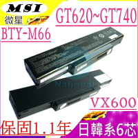 微星 電池(6芯)- MSI GT620，GT627，GT628，GT640，GT729，GT740，CR400，CBPIL48，90-NIA1B1000，SQU-528