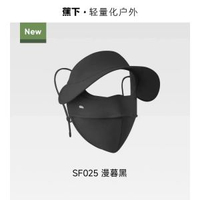 蕉下臉基尼防曬面罩帽一體臉罩遮全臉防紫外線冰絲醫美防曬口罩-【四季款-抗風防躁】漫暮黑 均碼-款式5