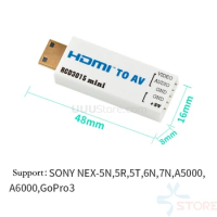 RCD3015 Mini HDMI to AV Port Converter For SONY NEX-5N, 5R, 5T, 6N, 7N, A5000, A6000 and GoPro3 FPV Aerial Photography AV signal