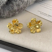 Flowie  - Earrings Drop Anting Wanita Tindik Hijab Emas Giwang Besar Simple Lucu Aesthetic Model Bun