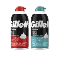 【美國吉列Gillette】FOAMY經典男士極淨滑順溫和滋潤刮鬍泡311g/瓶(鬍鬚修容舒緩保養臉部剃鬚膏男性潔顏)