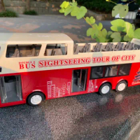 RC sightseeing bus double-decker bus model remote control car toy bus children's electric model simulation toy car