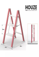 HOUZE HOUZE ELLE 3- Tier Foldable Aluminum Step Ladder (Champagne Pink)