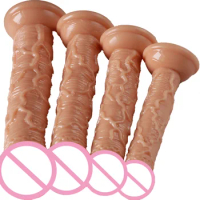 4 Size Flesh Dildo Realistic Penis Suction Cup Dildo Big Dick Female Masturbator Clitoral Stimulator Lesbian Sex Toys For Women