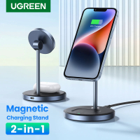 UGREEN 2-In-1 Magnetic Charger Stand 15W Wireless Charging Stand สำหรับ 14 13 Pro Max Pro Fast Charg