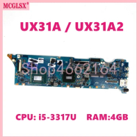 UX31A with i5-3317U CPU 4GB RAM Notebook Motherboard For ASUS UX31A UX31A2 Laptop Mainboard 100% Tested OK