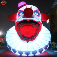Free Door Shipping 4mH Inflatable Evil Clown Head for Party Events Concert Stage Decorations Bloody Halloween Ghost Head