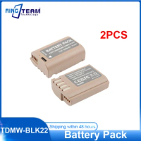 2PCS 2250mAh TDMW-BLK22 Battery TYPE-C Rechargeable Battery for Panasonic Lumix DC-S5 DC-S5 II DC-S5 IIX GH5 II GH6 S5II