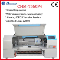 SMT Desktop Pick and Place machine CHMT560P4 , 4 Heads 60 feeders, with Yamaha Pneumatic feeders, 8mm,12mm, 16mm, 24mm.220/110V