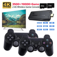 4K Video Game Console Wireless Controller Gamepad Built-in 10000+ Games 32/64G Retro Handheld Game Player HD TV Game Stick