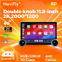 Navifly 11.8inch 2K QLED 10 Core Android 13 Car Radio Multimedia Player For Universal Head Unit Autoradio Stereo GPS 4G LTE WIFI