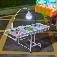 Night market stall trolley, foldable and portable, mobile small commodity display, snack trolley, stall promotional shelf