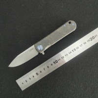 Kubey Knife kb359 NEO Folding Knife Belt Satin S35VN Blade Titanium Handle EDC Knife