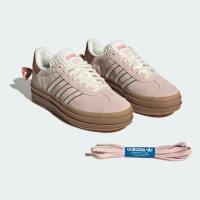 【adidas 愛迪達】休閒鞋 Gazelle Bold W 女鞋 粉紅 棕 迪士尼 瑪麗貓 蝴蝶結 厚底 愛迪達(JR4244)