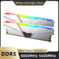 Netac DDR5 4800MHz Desktop RAM Memory Dual Channel 5600MHz DDR5 32GB 16GBx2 Memoria with RGB Original Chip ECC