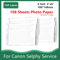 6 inch Compatible for Canon KP-108IN Color Photo Paper Set 4 x 6 For Selphy CP1300 CP1000 CP1200 CP910 CP1500 Photo Printer