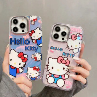 Kawaii Sanrio Cartoon Anime Iphone 15 Phone Case Hello Kitty Fall Prevention Iphone 12 13 Apple Case Originality Child Gifts