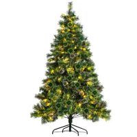 6ft/8ft/9ft Kennedy Fir Artificial Christmas Tree, Pre-lighted Holiday Xmas Tree Color-Changing LED Lights