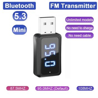 LCD Digital Car Bluetooth 5.3 Transmitter Receiver Handsfree Call Mini USB Power Car Kit Wireless Auto Audio For Car Fm Radio
