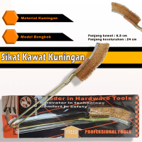 Sikat Kawat Kuningan Bengkok Serbaguna - Sikat Kerak Wire Brush - Sikat Kawat Kuningan Gagang Besi