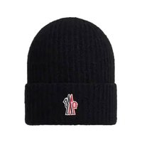 Moncler Kids Crafted Carded Wool Beanie Black M Black