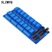 16 Channel Relay Shield Module DC 5V 12V 24V With Optocoupler LM2576 Microcontrollers Interface Relay For Arduino Relays Board