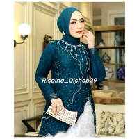 Risqina Olshop Kebaya Wisuda Modern Baju Pesta Premium Mewah Atasan Kebaya Elegan Set Kebaya Pesta