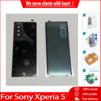 Original For Sony Xperia 5 Back Battery Cover Glass Housing Rear Door Case With Lens Replacement Parts