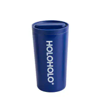 【HOLOHOLO】 HOWALK 雙層不鏽鋼隨行保溫杯（390ml／藍）(內陶瓷塗層、旋轉開關即飲設計、安全防漏)-奶茶,390ml