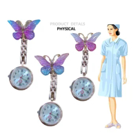 Butterfly-shaped Nurse Watch Nursing Delicate Pocket Watch Hanging Brooch Clip on Fob Watch Doctor Medical Clock Watches