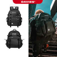 Balo đi học da nam nữ màu đen local brand Davies Leather Tactical Backpack| D-P42-DA