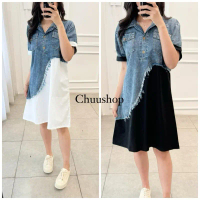 GENA DENIM DRESS POCKET / DRESS WANITA / DRESS DENIM
