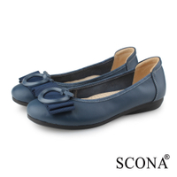 SCONA 蘇格南 全真皮 氣質舒適娃娃鞋 藍色 31200-2