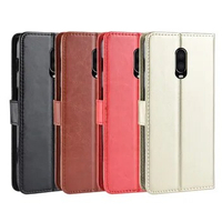 New Hot For OnePlus 6T Case OnePlus 6 T Retro Wallet Style Glossy PU Leather Flip Cover For OnePlus 6T 6.41inch Phone Cases